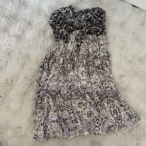 Free People Black and White Strapless Babydoll Dress